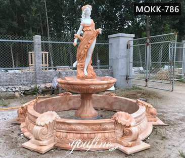 Large Outdoor Marble Fountain with Lady Statue for Sale MOKK-786